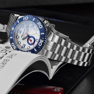 ARAGON Power Reserve Indicator Watch Automatic Silver Dial 50mm Enforcer Lm't Ed